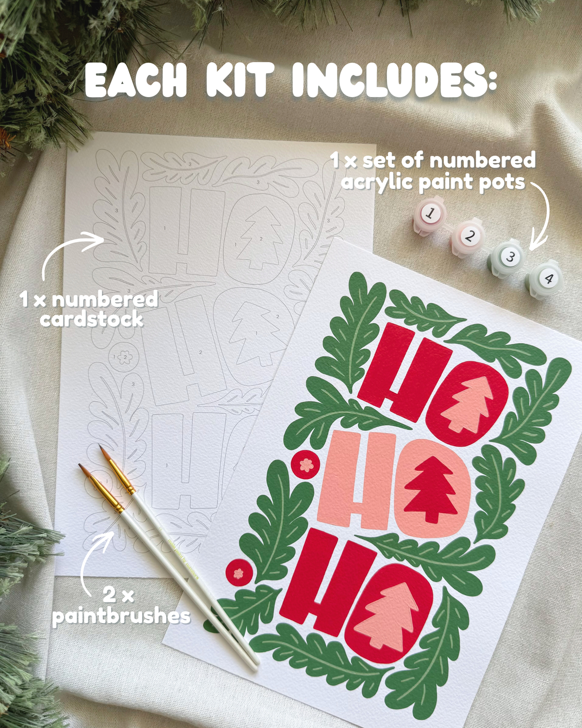 "HoHoHo" A4 Paint by Number Kit