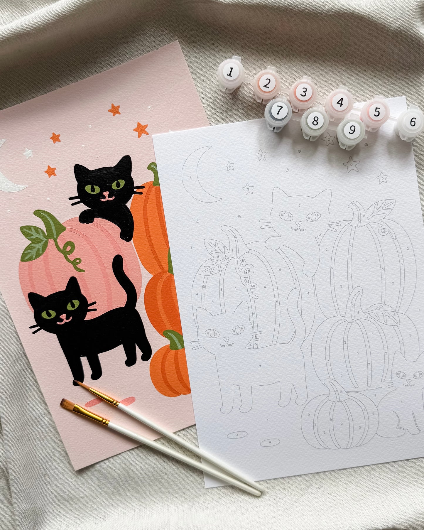"Meow-loween" A4 Paint by Number Kit