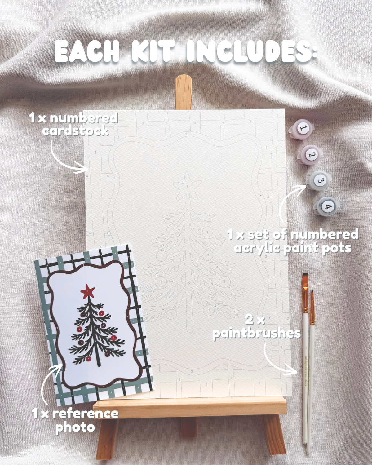 "Merry & Bright" A4 Paint by Number Kit